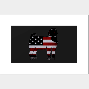 American Flag Market Show Doe Silhouette - NOT FOR RESALE WITHOUT PERMISSION Posters and Art